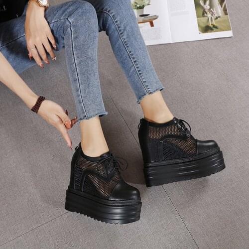 2021 Fashion Women Pumps High Heels Zipper Rubber Sole Black Platform Shoes Spring Autumn Leather Shoes Female Promotion