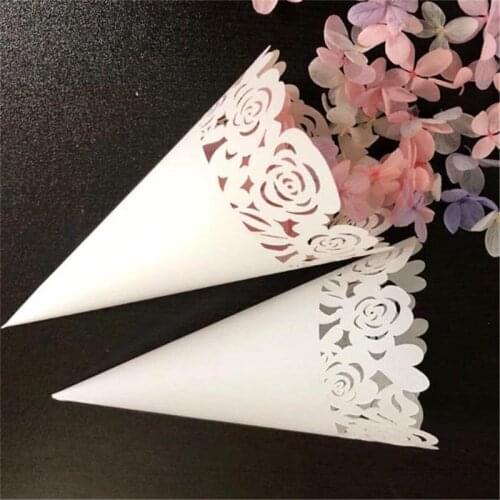 100 pieces Flower Rose Confetti Cones Laying Wedding Party Decoration
