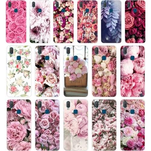 116FG Drawn Peony Delicate Flower gift Soft Silicone Tpu Cover phone Case for VIVO Y3 Y11 Y12 Y15 Y17 Neo Pro Case