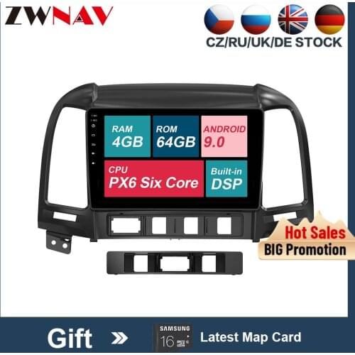 2 din Android 9.0 Car Multimedia player For Hyundai Santa Fe 2006-2011car radio stereo GPS navi head unit free map BT autostereo