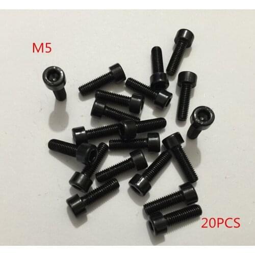 20pcs M5*6/8/10/12/14/16/18/20/22/25/30/35/40/45/50 Hexagon socket screws Hex Head Socket Cap Screw Black 12.9 Grade Bolts