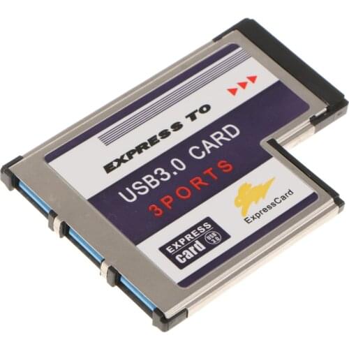 3Port USB 3.0 HUB Card PC ExpressCard Expansion Hidden 54mm