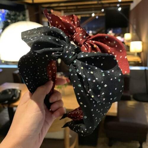 36pcs/lot DIY Simple Multi Fabrics Bunny Ears Wide Head Bands Bowknot Dots HeadBands Hair Styling Tools Accessory HA1600