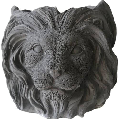 Big Flower Pot Vase Planter Silicone Mold 3D Lion Head Flowerpot Baking Candle Resin Mould Chocolate Cake Decoration Accessories