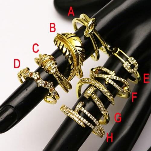5 Pcs Fashion Zircon Heart shape Open jewelry rings jewelry rings Gift for women jewelry Gift fashion 51357