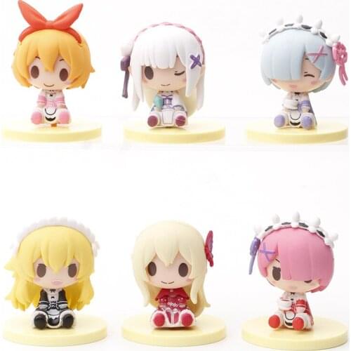6pcs New Anime Life In A Different World From Zero Figure Rem Ram PVC Action Figure Toys collectible Model Toys Gift