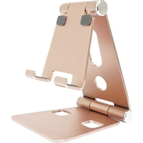 Aluminium Alloy Dual Foldable Desktop Rotary Tablet Stand Mobile Phone Holder Mount Bracket for iPhone for iPad for Samsung Xiao