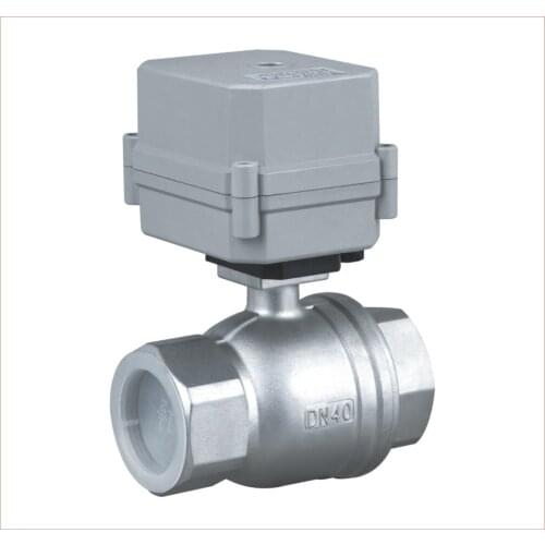 2 Way 1-1/2'' 110-230VAC Motorized Valve BSP/NPT DN40 Stainless Steel Full Bore Motorised Ball Valve Position Feedback Signal