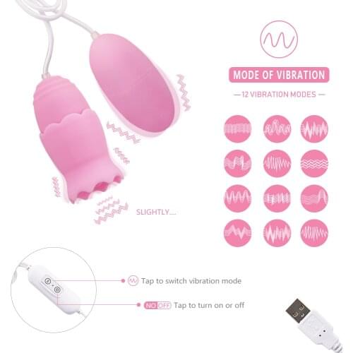 EXVOID Double Jump Egg Vibrator Dildo Tongue Oral Licking Vibrators Clitoris Stimulate G-spot Vagina Massager Sex Toys for Women