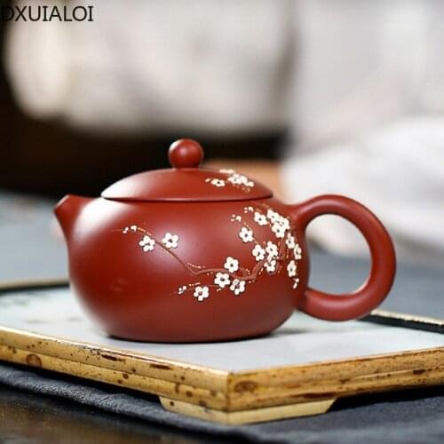 DXUIALOI Dahongpao Handmade Purple Clay Teapot Plum Teapot Travel Tea Set Living Room Office Tea Set Home Decoration