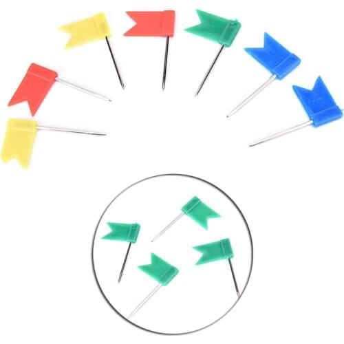 Flag Marker Shape Map Pins Cork Notice Board Push Pin Assorted Office Home 50pcs/set