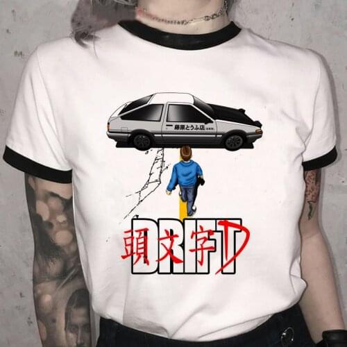 Initial D T Shirt Hot Japanese Anime Cartoon Graphic Tees Men/women Kawaii Summer Tops Unisex Funny Harajuku Manga T-shirt Male