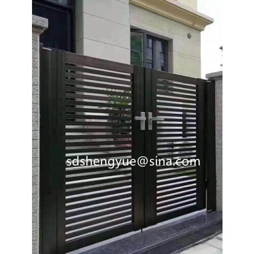 Hot sale golden paint wrought gate designs door aluminum gates New Design Fancy Gates Aluminum Garden Grill Gate Colours