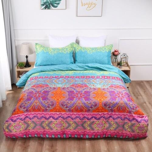 Pink bohemian Bedding set Duvet Cover Pillowcase Twin queen king size Bedclothes Bed linen 3pcs home textiles