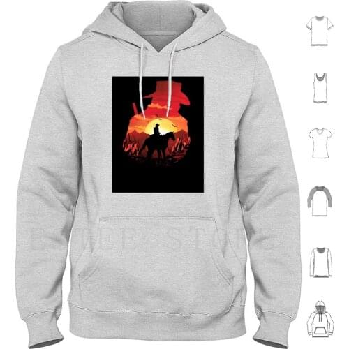 Red Cowboys Hoodie Long Sleeve Dead Playstation Ps4 Red Redemtion Anxiety Assassins Comedy Cowboy Horse Cowboys Creed