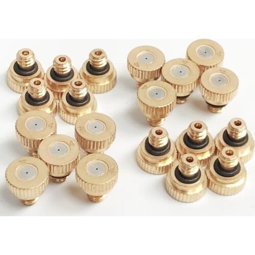 Brass Misting Nozzle for Outdoor Cooling System Low Pressure Atomizing Misting Sprayer 20 pcs 10/24UNC