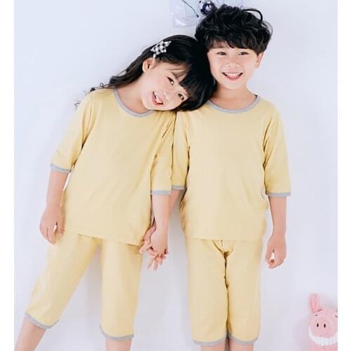2021 Summer Clothing Sets New Summer Cotton Childrens Pajamas Suits Casual Comfortable Childrens Sleepwear Kids Clothing Sets
