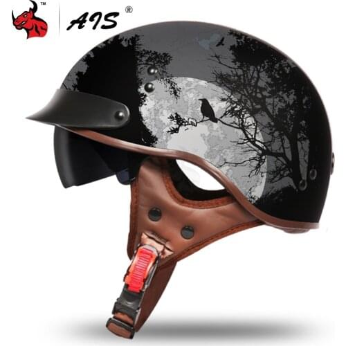 AIS Motorcycle Riding Helmet Casco Moto Men Women Vintage Motocross Half Helmet Summer Retro Motorbike Helmet Casco De Moto