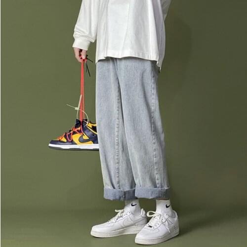 PR Mens Classic Casual Jeans 2021 Fashion Woman Wide Leg Denim Pants Harajuku Style Male Jeasn Hip Hop Streetwear