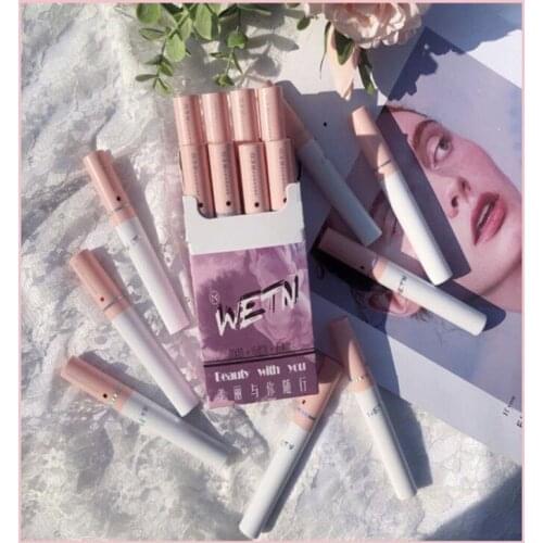 5/8PCS Matte Cigarette Lipstick Set Fog Red Matte Velvet Long Lasting Waterproof Smoke Tube Lip Gloss Cosmetic Set Gift TSLM1