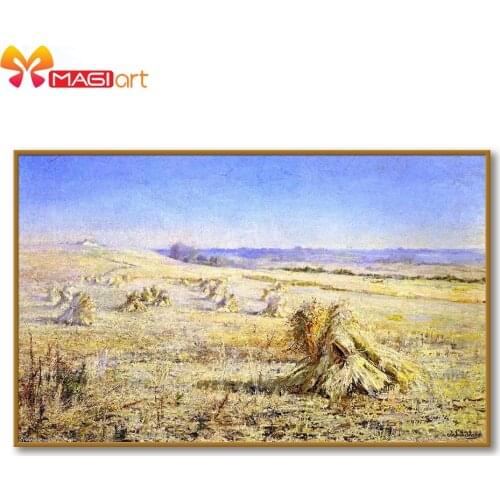 Cross stitch kits Embroidery needlework sets 11CT water soluble Canvas Patterns 14C Full Landscape Bumper harvest-NCMS172