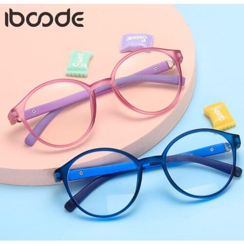 Iboode New Baby Anti Blue Light Glasses Children Soft Eyeglasses Kids Computer Goggle Boys Girls Plain Mirror Eyewear Spectacle