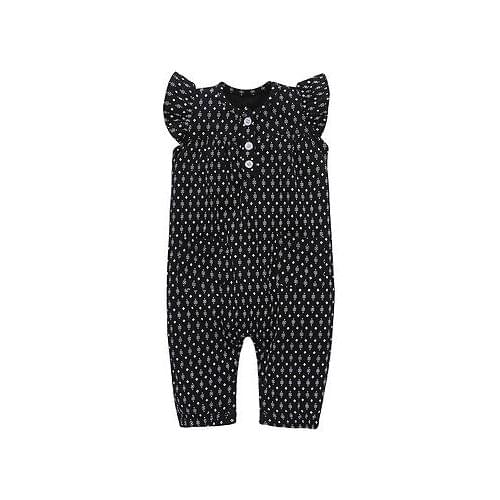0-24M Newborn Baby Girls Ruffles sleeve Clothes Polka Dots Jumpsuit Bodysuit Sunsuit Outfits