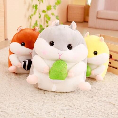 Plush Hamster Stuffed Toy Soft Stuffed Plush Pillow Cushion Cute Kwaii Plush Hamster Stuffed Kids Doll Birthday Gift For Baby