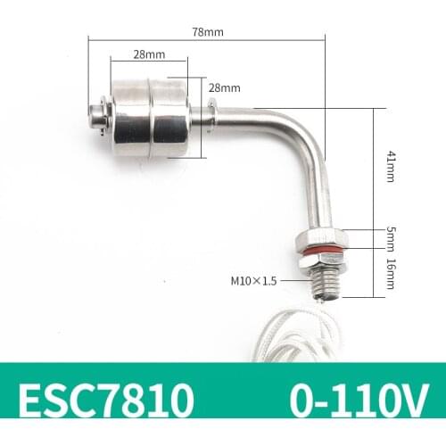 ELECALL Bent Water level Switch float Liquid sensor Stainless Steel Tank Pool Flow sensors ESC7810 110V 220V
