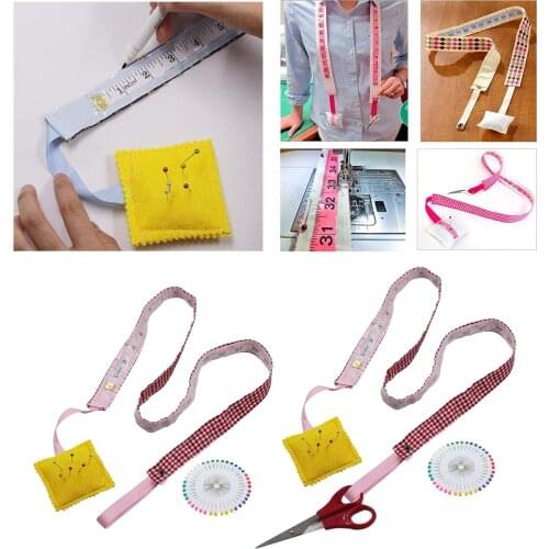 Portable Sewing Kit Dressage Head Pins Ribbon Scissors Pin Cushion