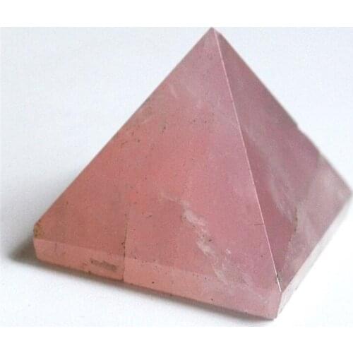 REIKI ENERGY CHARGED ROSE QUARTZ NATURAL CRYSTAL STONE HEALING PYRAMID GIFT 1PCS