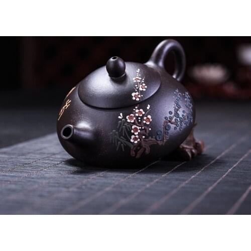Handmade Yixing Chinese Teapot Purple Clay Mud Black Zisha Kettle Creative Drinkware Teaware