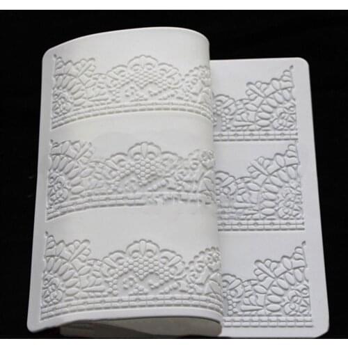 Flower Pattern Silicone Mat Cake Decorating Tool Embossing Sguar Lace Pad Fondant Cake Lace Embossed Cake Mold Sugar Lace Mat