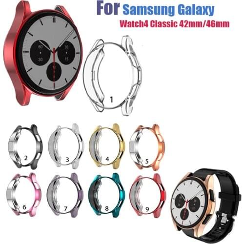 Protective Electroplated Slim TPU Case Cover for Samsung Galaxy Watch 4 Classic 42mm 46mm Protector Case