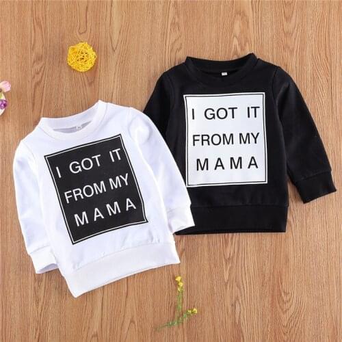 Newborn Long Sleeve Letter Print Top FashionO neck Autumn Spring Hoodies Tops for Baby Girls Boys