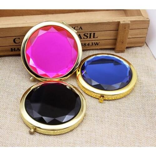 VANTAS Gold Pocket Mirror Cosmetic Crystal Makeup Mirror,Small Travel Mirror 2.75" #18023S-2