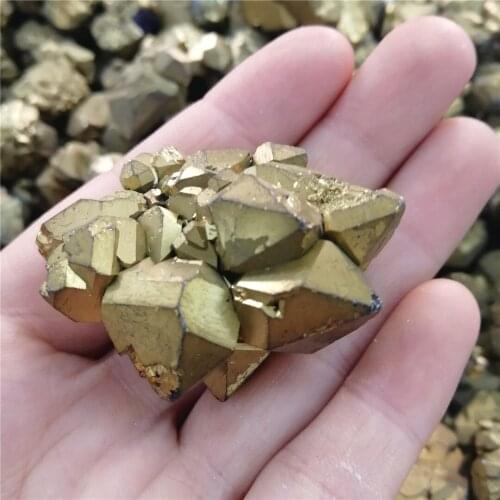 High quality electroplating mini amethyst cluster silver color and golden chakra stone for gifts reiki decor