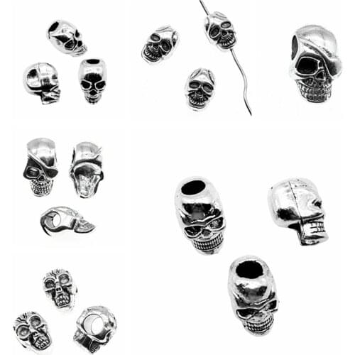 Wecharms bulk charms for jewelry making kit pendant diy jewelry accessories Double-Sided Skull Small Hole Beads Spacers Beads
