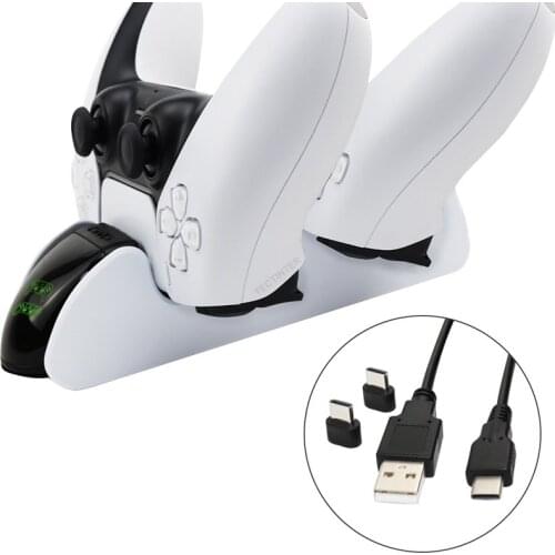 For PS5 DualSense Controller Charger For PS5 Double USB Fast Charging Docking Station Stand & LED Indicator for PS5 Accessories