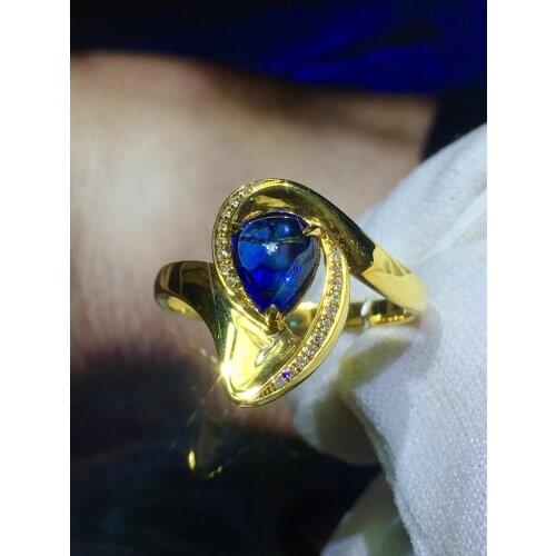 Fine Jewelry Sapphire Ring Natural 1.198ct Unheat Blue Sapphire Gemstone Pure 18 K Gold Jewelry For Women Diamonds Rings