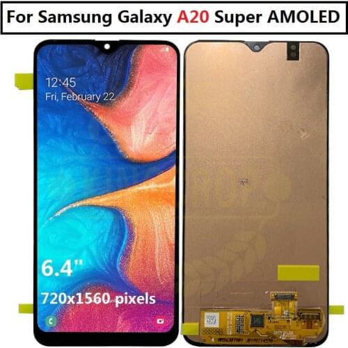 For Samsung galaxy A20 lcd Digitizer A205/DS A205F A205FD Display Touch Screen with frame Digitizer Assembly For Samsung A20 lcd