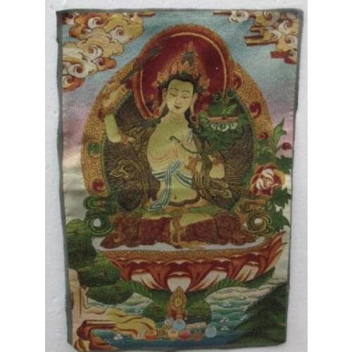 Golden silk embroidery thangka Tibet and Nepal exorcism peace and wealth/2