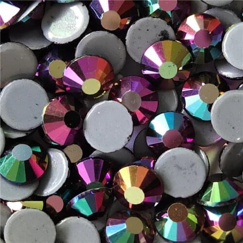 AAAA+ Best Quality Rainbow-Rose-Gold Hot Fix Rhinestone More Shiny Super Bright Hotfix Iron On Stones.SS4-SS40