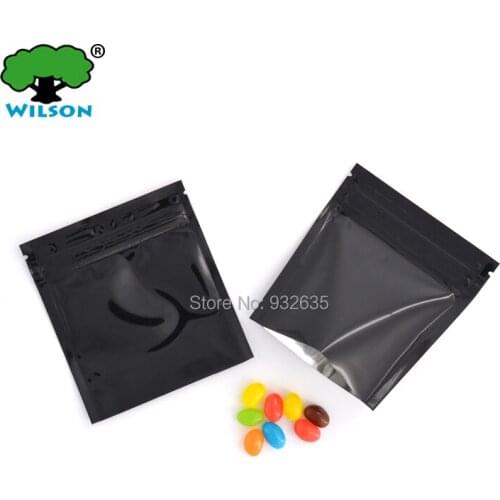 Free shipping 100pcs 3.5''x4'' (9x10cm) for 1-5g black pouch zip lock foil bags plastic package