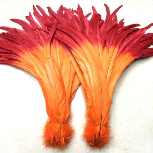 Free Shipping 500pcs/lot coque feather mixed color Dyed chicken feather 40-45cm 16-18 inches rooster tail feather