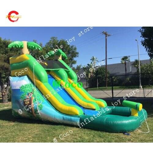 Free ship to door,6x3x4m tropical water siide, good quality inflatable jumping slides kids bouncer water slide with pool