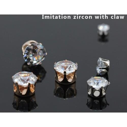 Glitter Shiny AAA Quality 6/8/10/12MM simulation zircon golden flash hand sewingby hand drill with LT gold claw DIY accessories