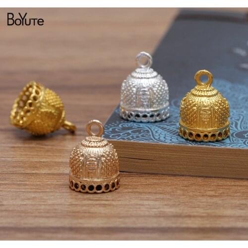 BoYuTe (50 Pieces/Lot) 14*19MM Metal Alloy End Caps Diy Handmade Jewelry Making Accessories Wholesale