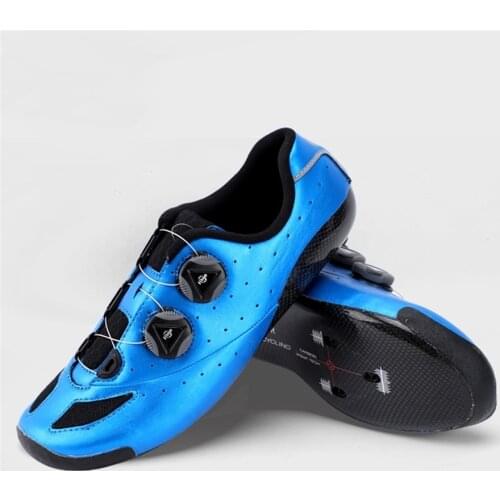 C5 New Full Cycling Self-Locking Shoes Blue Rapped Carbon Fiber Road BOA Dial Thermoplastic Ultra Light Hard Racing Sport shoe