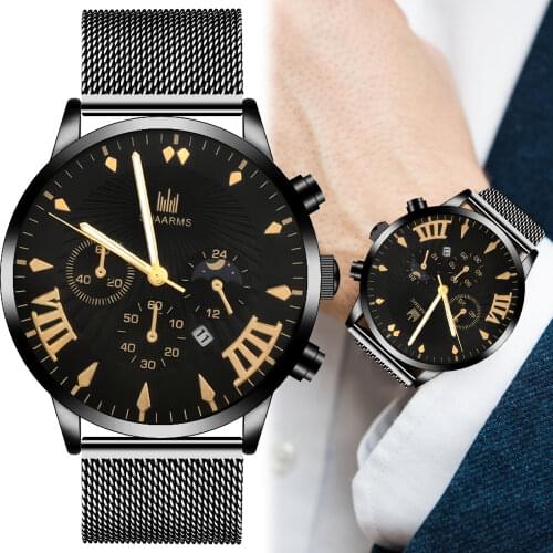 Luxury Stainless Steel Band Watch Women Men Business Watches Quartz Steel Strap Wrist Clock Complete Calendar Digtal Watches Men